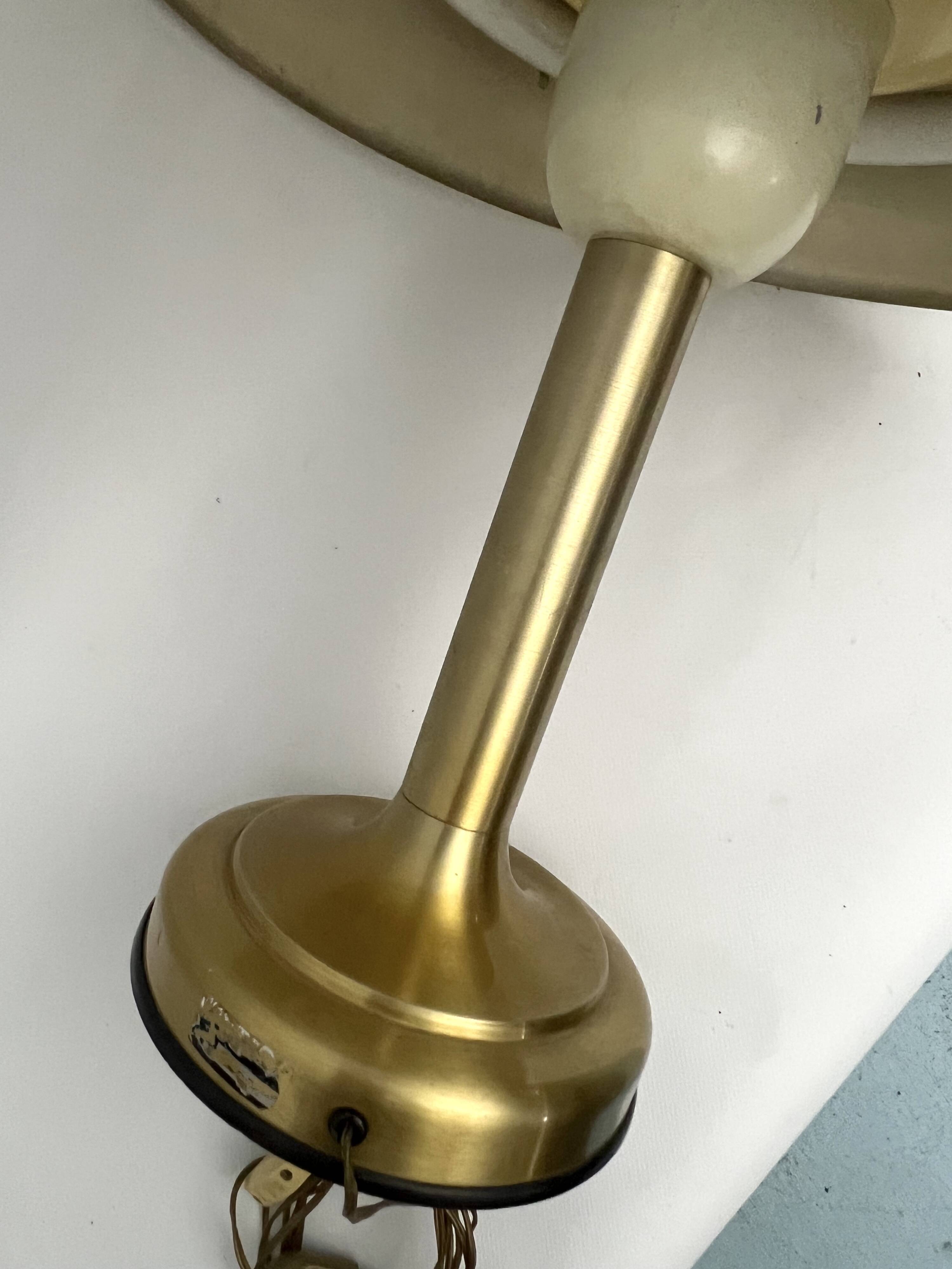 Vintage Ministerial gilded table lamp. Italy 1950s