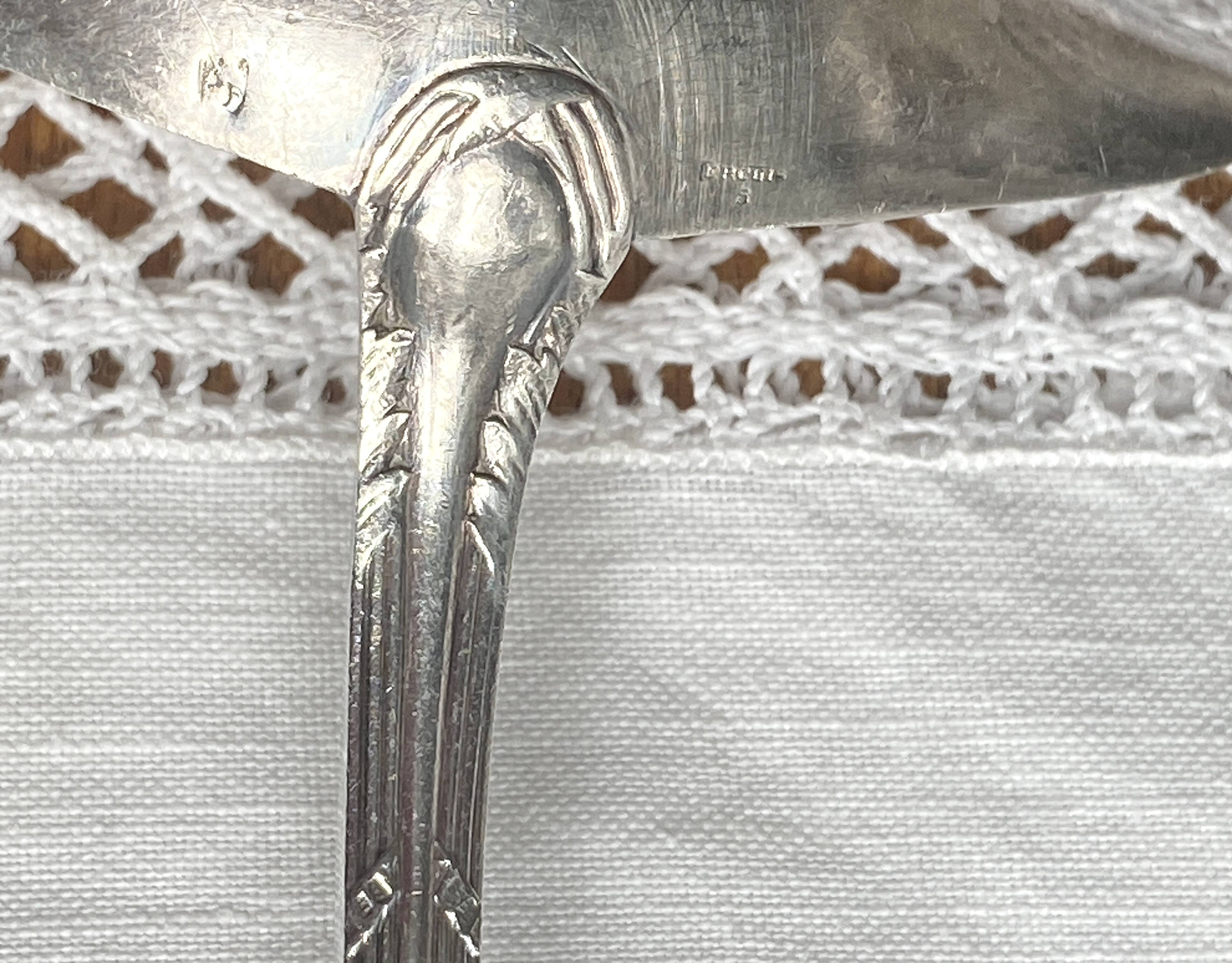 Ercuis silver-plated metal sauce spoon / ladle, ribbon model