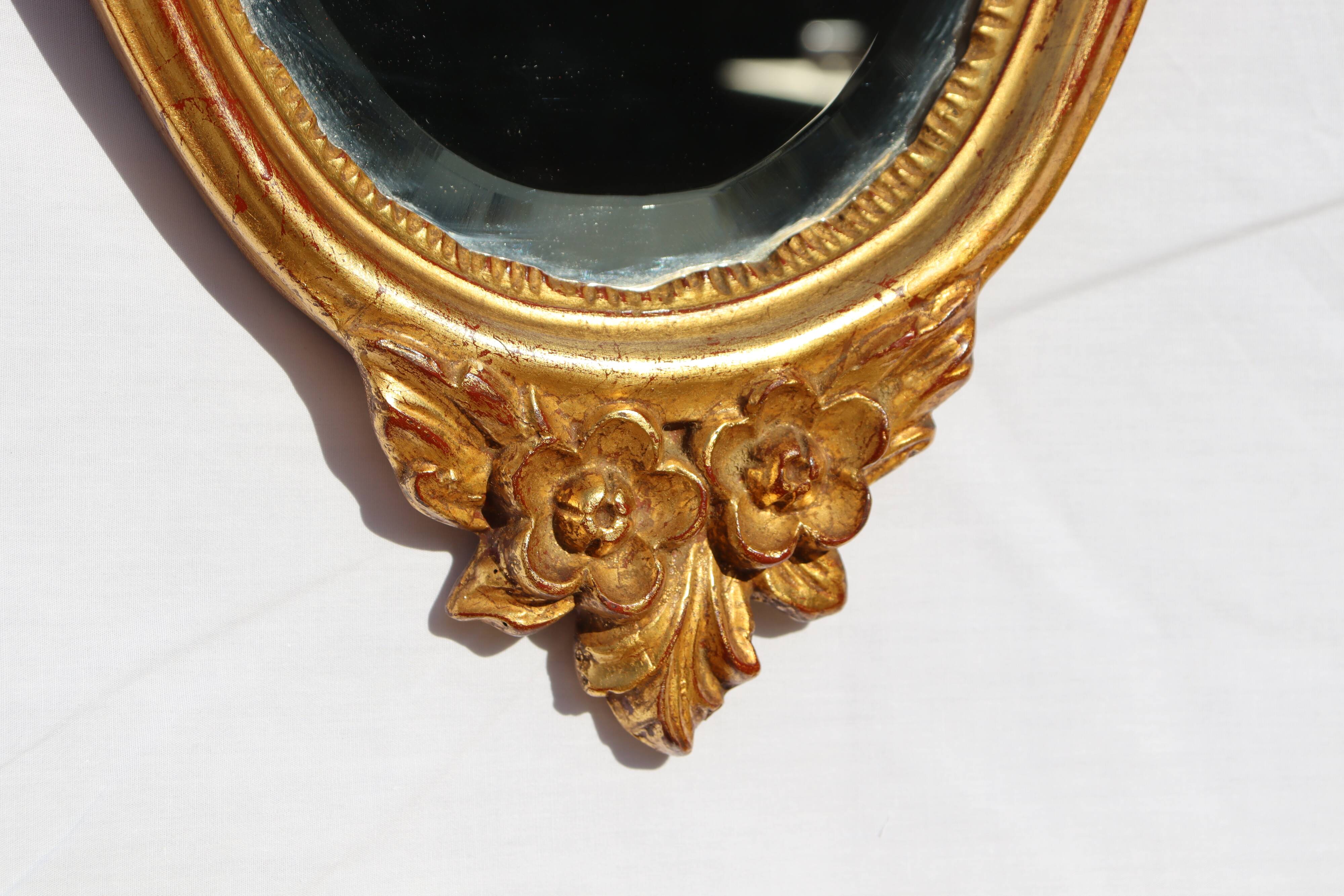Deknudt, Vintage golden mirror Louis XV style   48x93cm