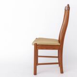 Set of 4 Danish Teak Dining Chairs 1960s, Mid Century Vintage Chairs, Beige