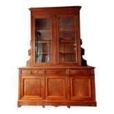 Bibliothèque de château époque Louis Philippe en noyer vers 1830