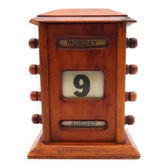 Rare Antique wooden victorian perpetual desk calendar 1890