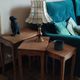 Large pagoda table lamp to place mother-of-pearl capiz brass base