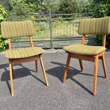 Pair of green chairs French modernism 1960