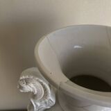 XXL white lion head neo-classical amphora vase from the Empire Consulate.