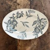 Plat ovale décor fruits en terre de fer de Grigny