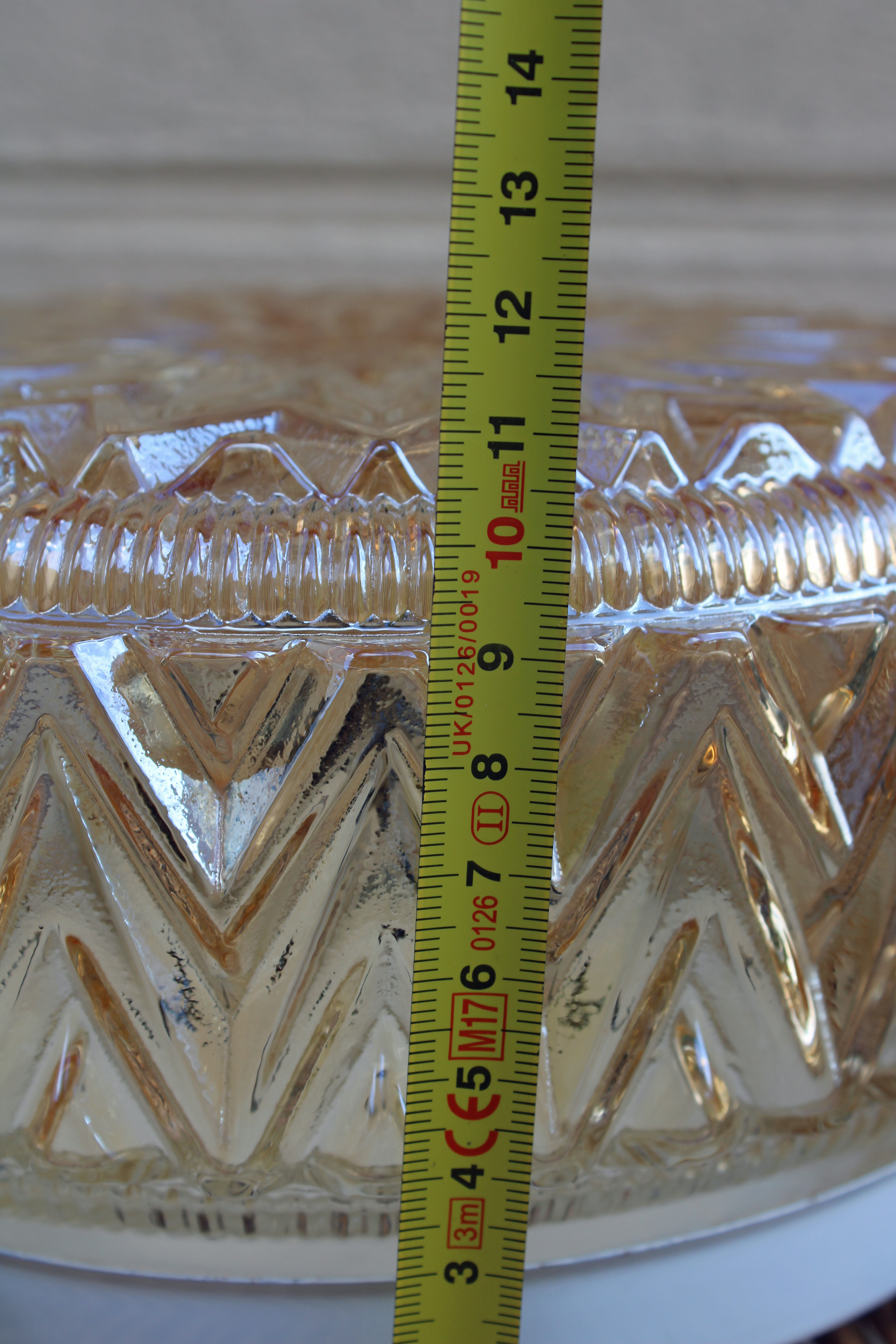 Amber moulded glass ceiling