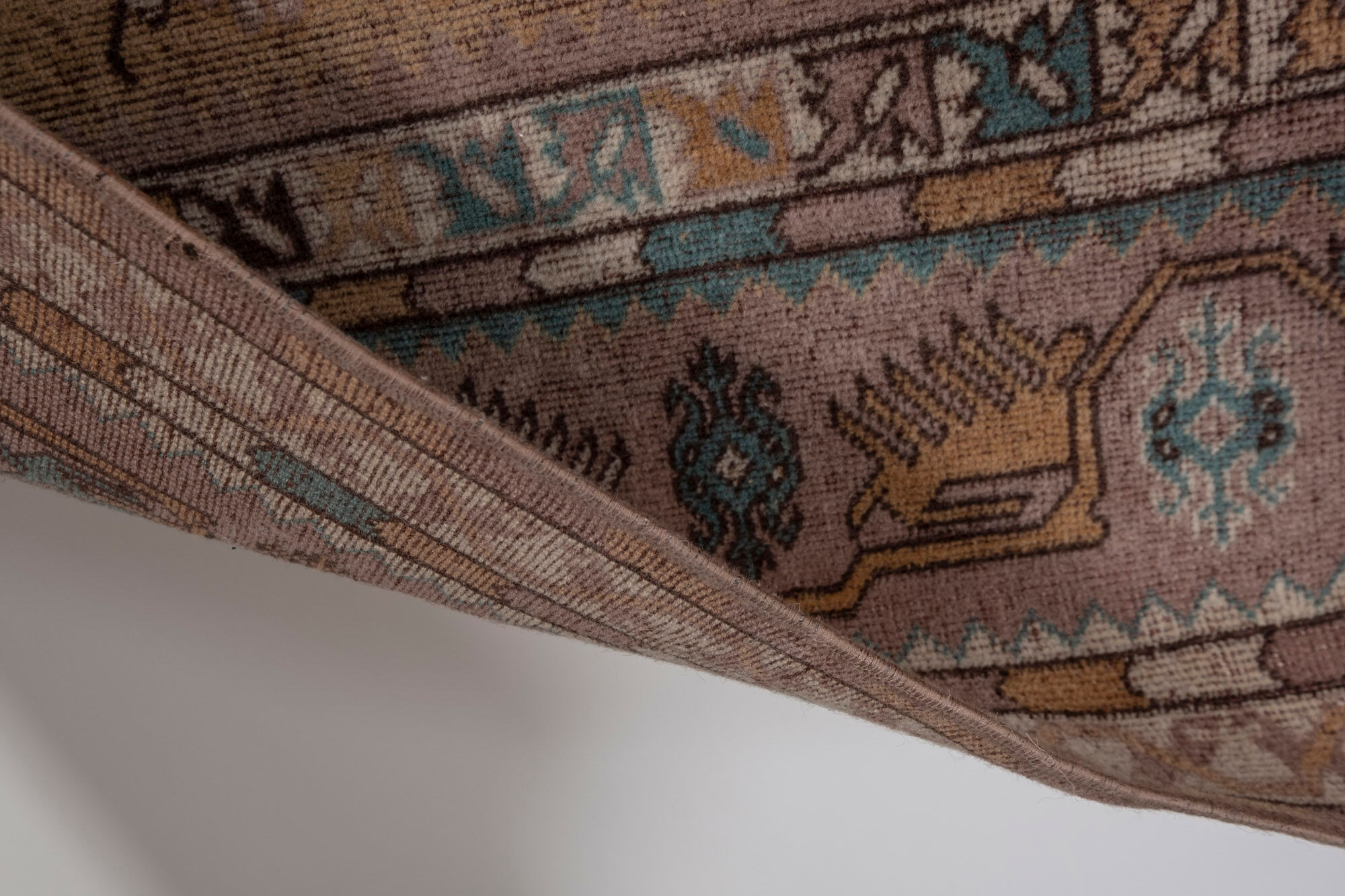 Turkish Oushak Rug With Floral Border, 1970s