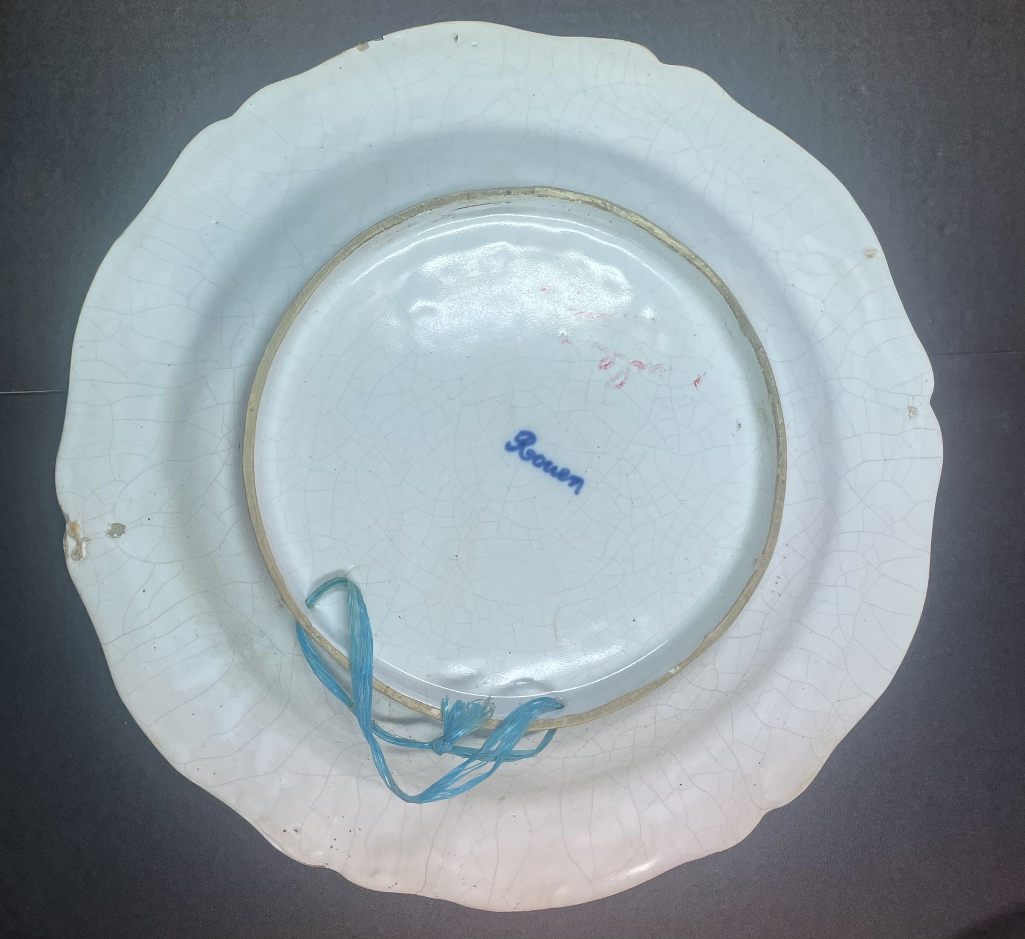 Faience dish of rouen -flower basket - ø 38 cm
