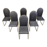 Vintage brass dining chairs by Belgochrom, 1970s