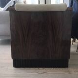 Two armchairs and an Art Deco style pouf