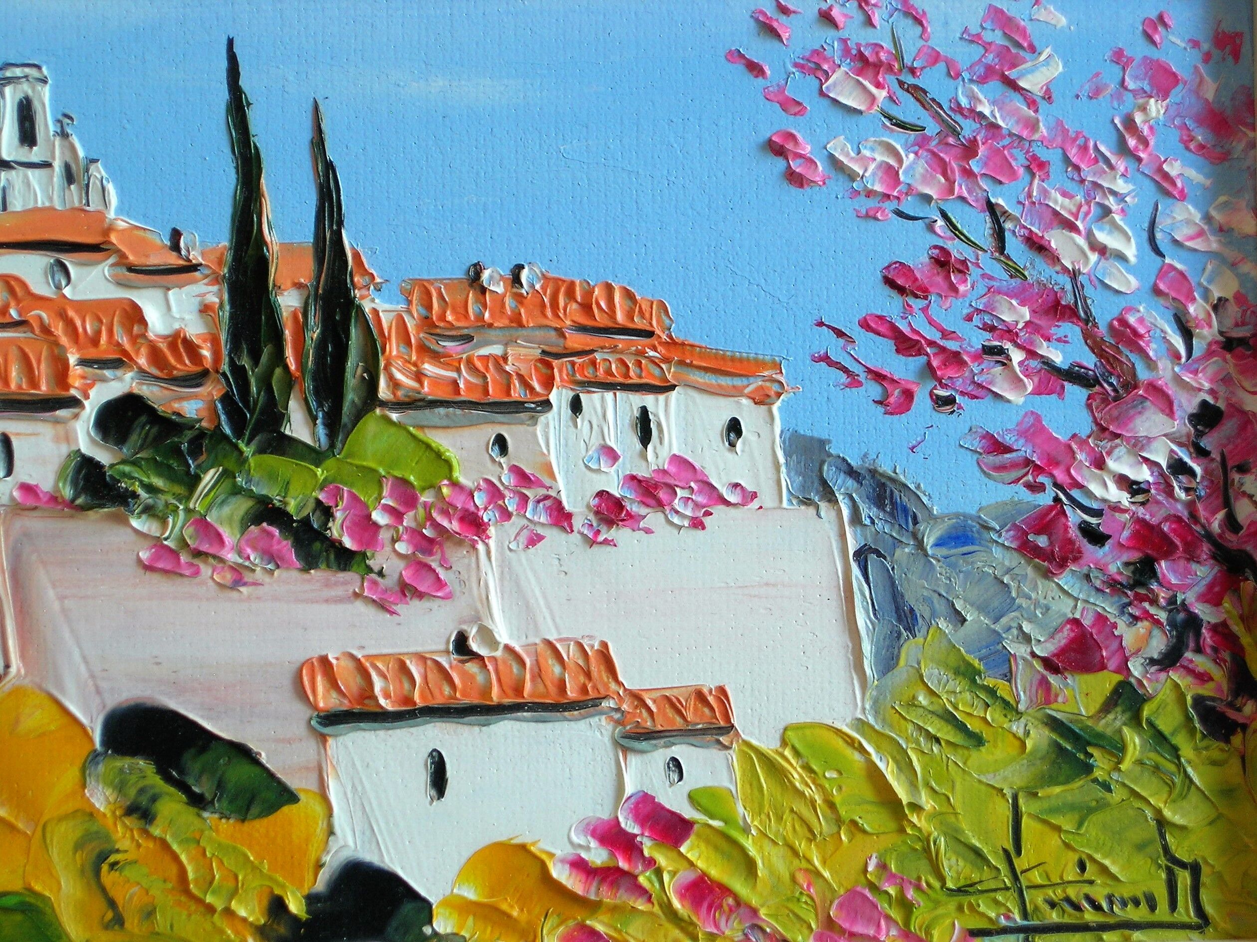 Mediterranean Landscape Oil on canvas (XXth)