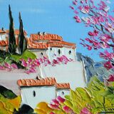 Mediterranean Landscape Oil on canvas (XXth)