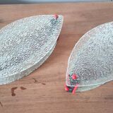 Pair of designer glass eye sconces from the 60s and 70s