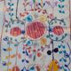 White suzani kilim rug with embroidered colorful patterns