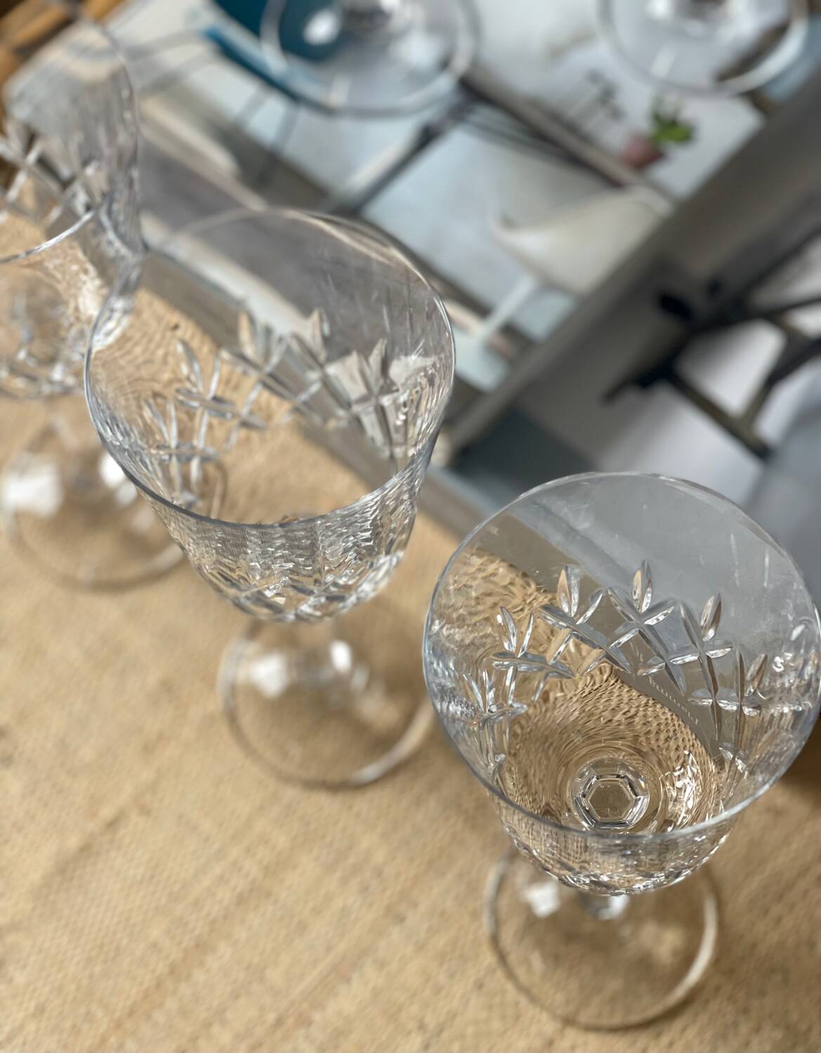 6 verres à vin en cristal, 1980