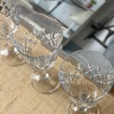 6 crystal wine glasses, 1980