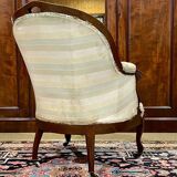 Napoleon III bergère in mahogany from the late 19th century to be reupholstered.