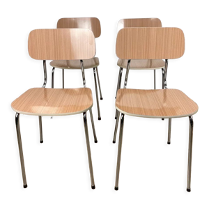 Chaises formica beige - rayures