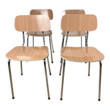 Formica chairs beige salmon pattern stripes