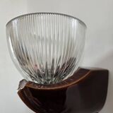 Pair of Art Deco wall lights, ceramic and holophane glass.