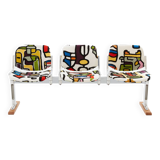 Giancarlo Piretti for Castelli fabric bench Pierre Frey 1970