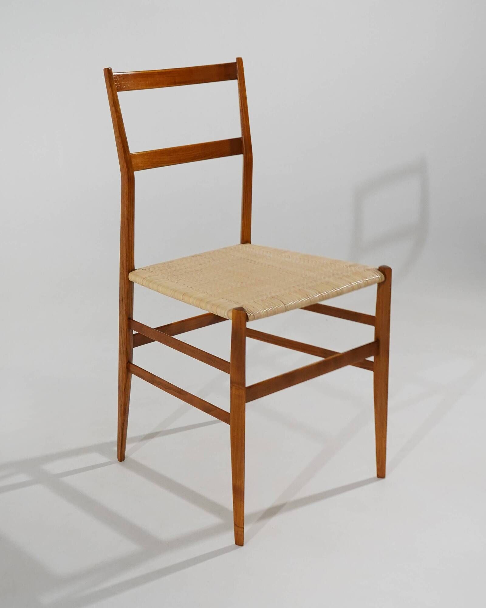 6 Superleggera dining chairs by Gio Ponti for Cassina, 1970’s