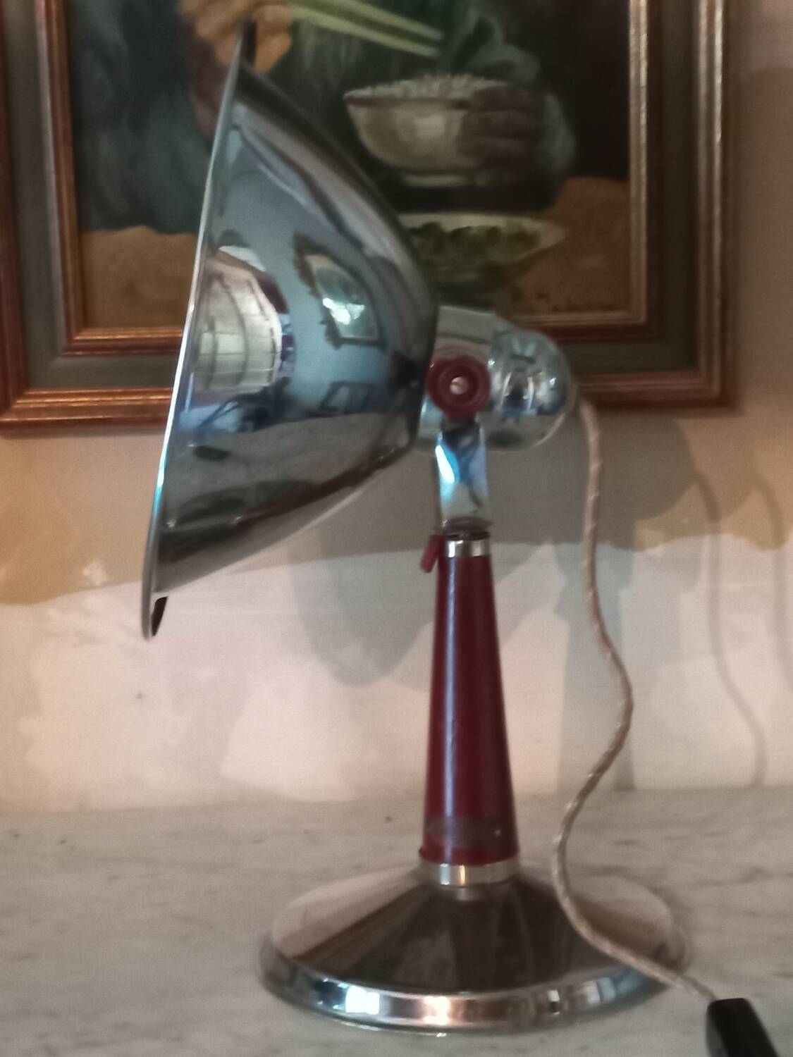 Industrial stainless steel lamp, Atheeza brand, made in Usés, France, 1992