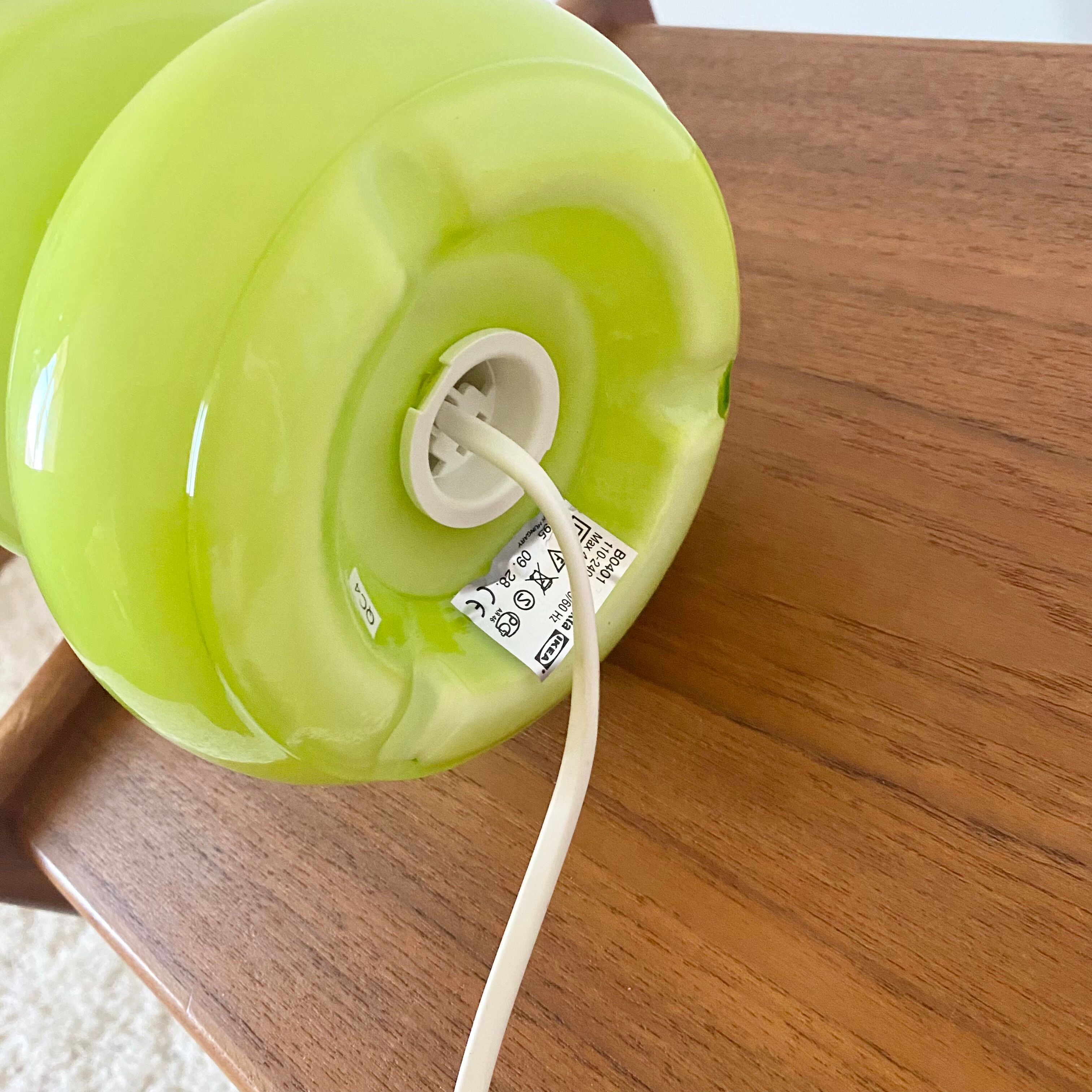 Blown glass mushroom lamp