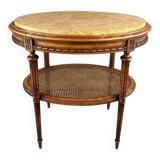 Side Table, Louis XVI Style Pedestal Table, Late 19th Century