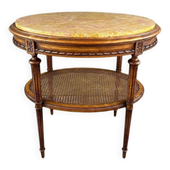 Side Table, Louis XVI Style Pedestal Table, Late 19th Century