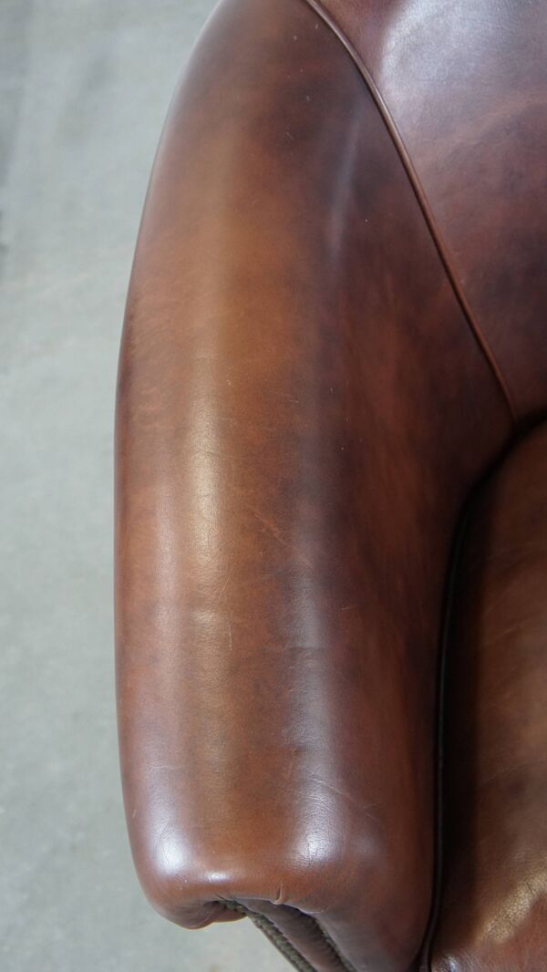 Fauteuil club en cuir de vache de style anglais