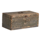 Petit coffre ancien en bois massif (c.1920) #73