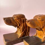 Pair of wooden bookends signed P.Belys