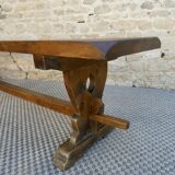 Old monastery bench in solid wood, length 180 cm