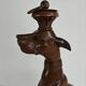 Statue de lévrier en bois sculpté à la main - XXe siècle