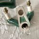 Pair of double art deco ceramic wall lights