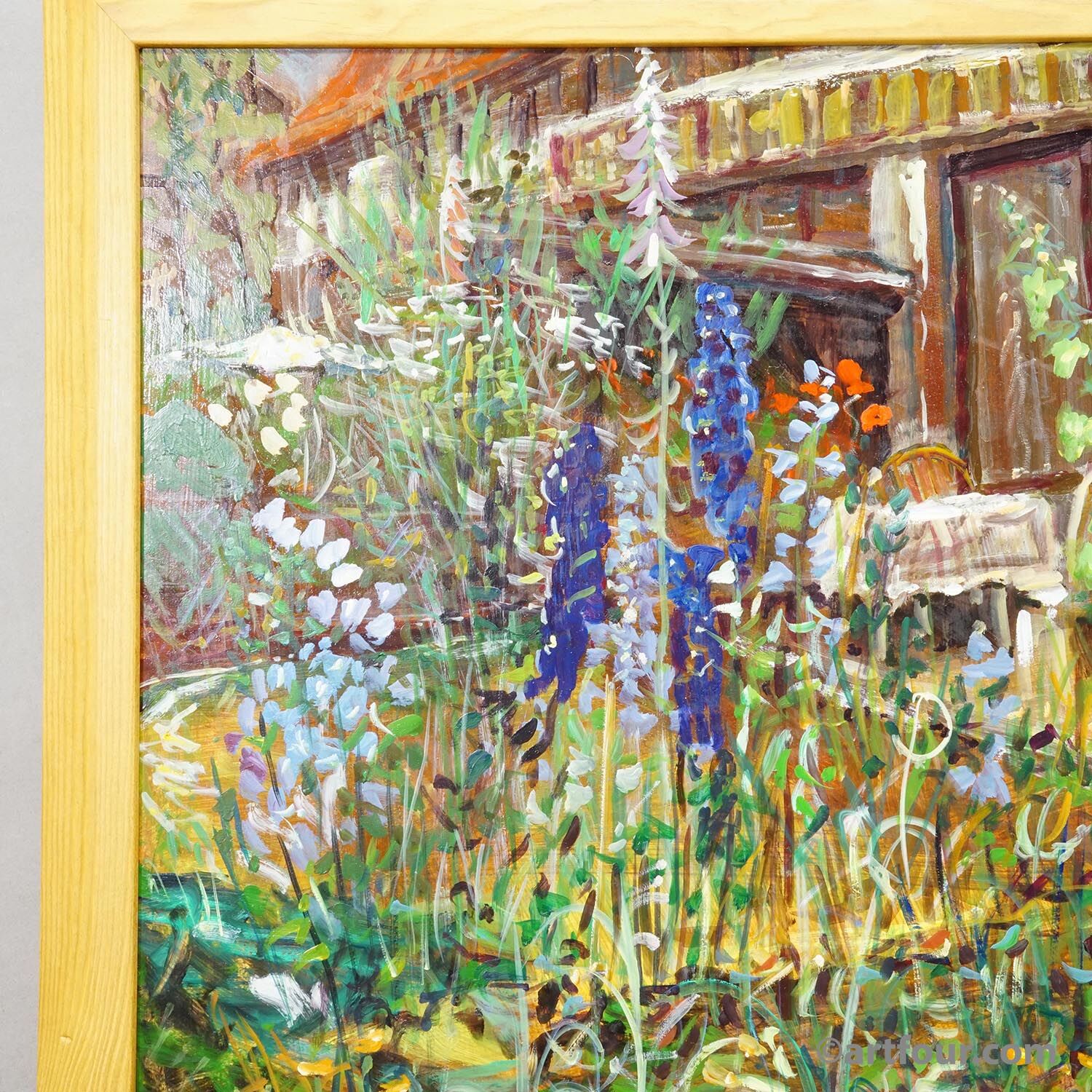 Impressionist oil painting of a garden, Alexander Michael 1994