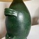 XXL green glazed terracotta lamp by Foucart Jourdan Vallauris 1960