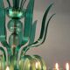 Venetian chandelier in emerald murano glass 10 arms of light