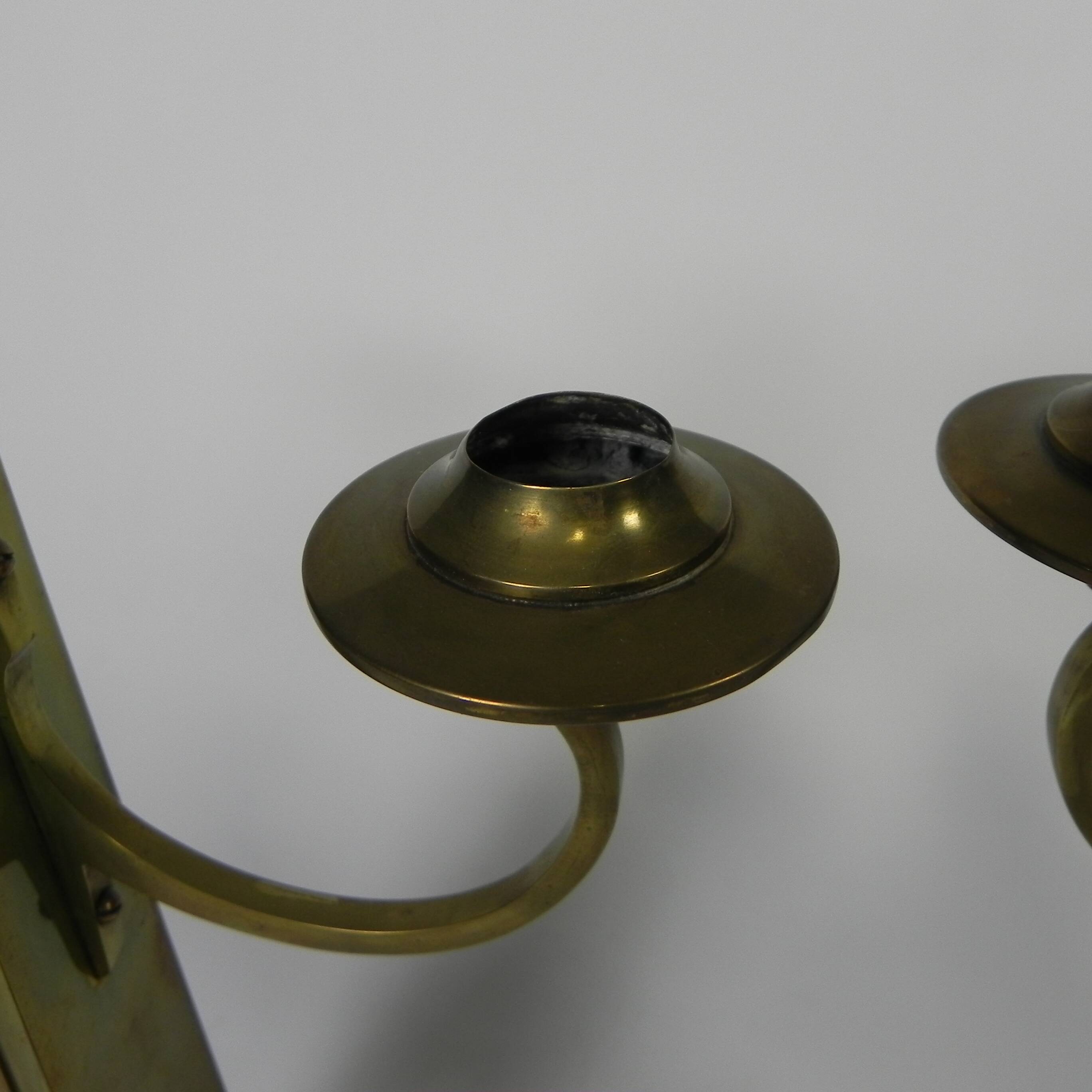 Set of 2 brass Art Nouveau candlesticks, circa 1910