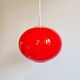 Grande suspension Space Age en opaline rouge, années 1960-70