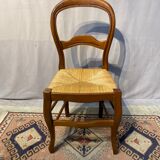 Set of 4 wooden chairs with mulched seat