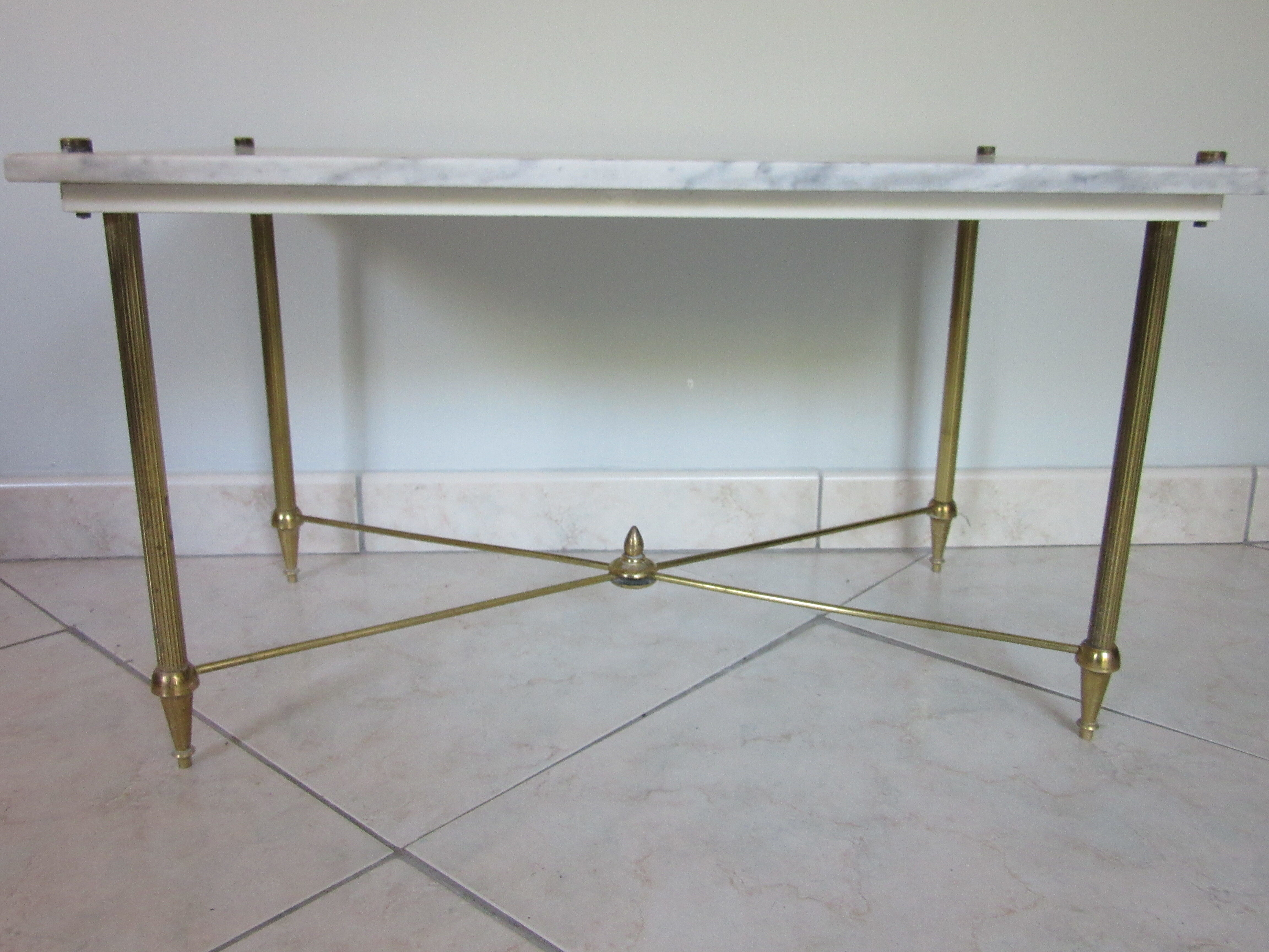 Marble and brass coffee table