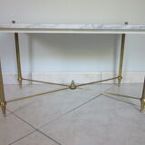 Marble and brass coffee table