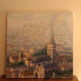 Tableau paysage impressionniste huile sur toile, Vallée de Chevreuse