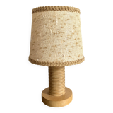 Vintage lamp with turned wooden base 30cm