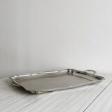 Grand plateau de service en métal brillant