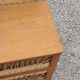 Vintage chest bench from the 50s in oak and rattan