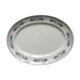 Plat ovale en terre de fer polychrome Creil & Montereau modèle "Tolède"